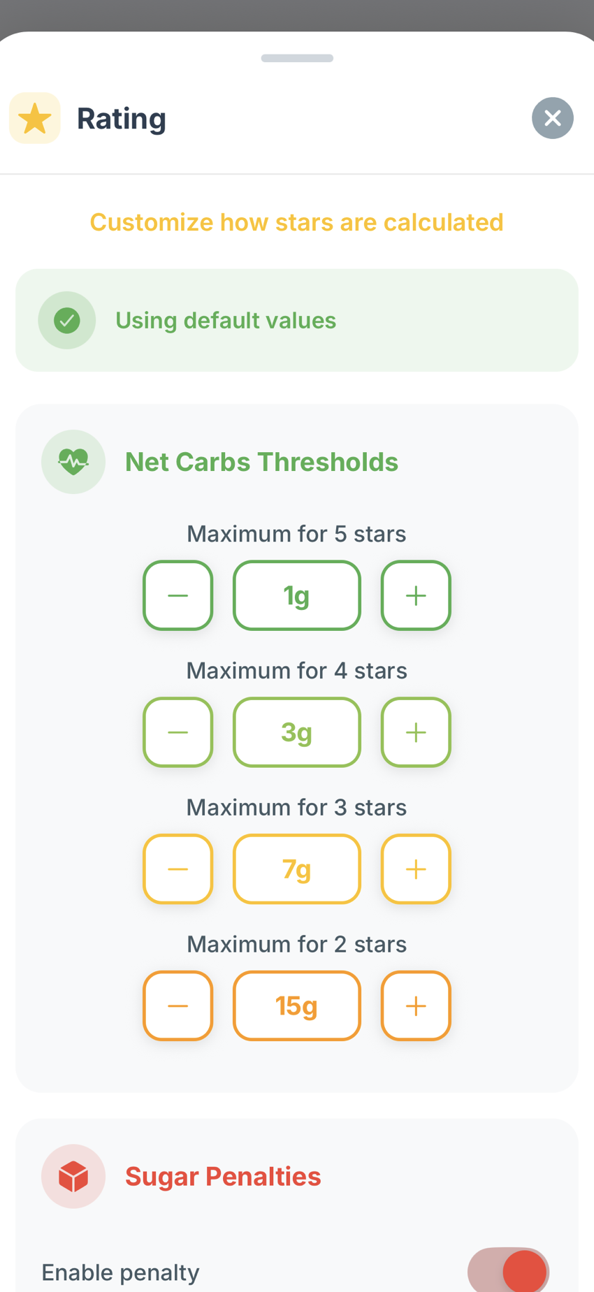 Keto Scanner - Filters