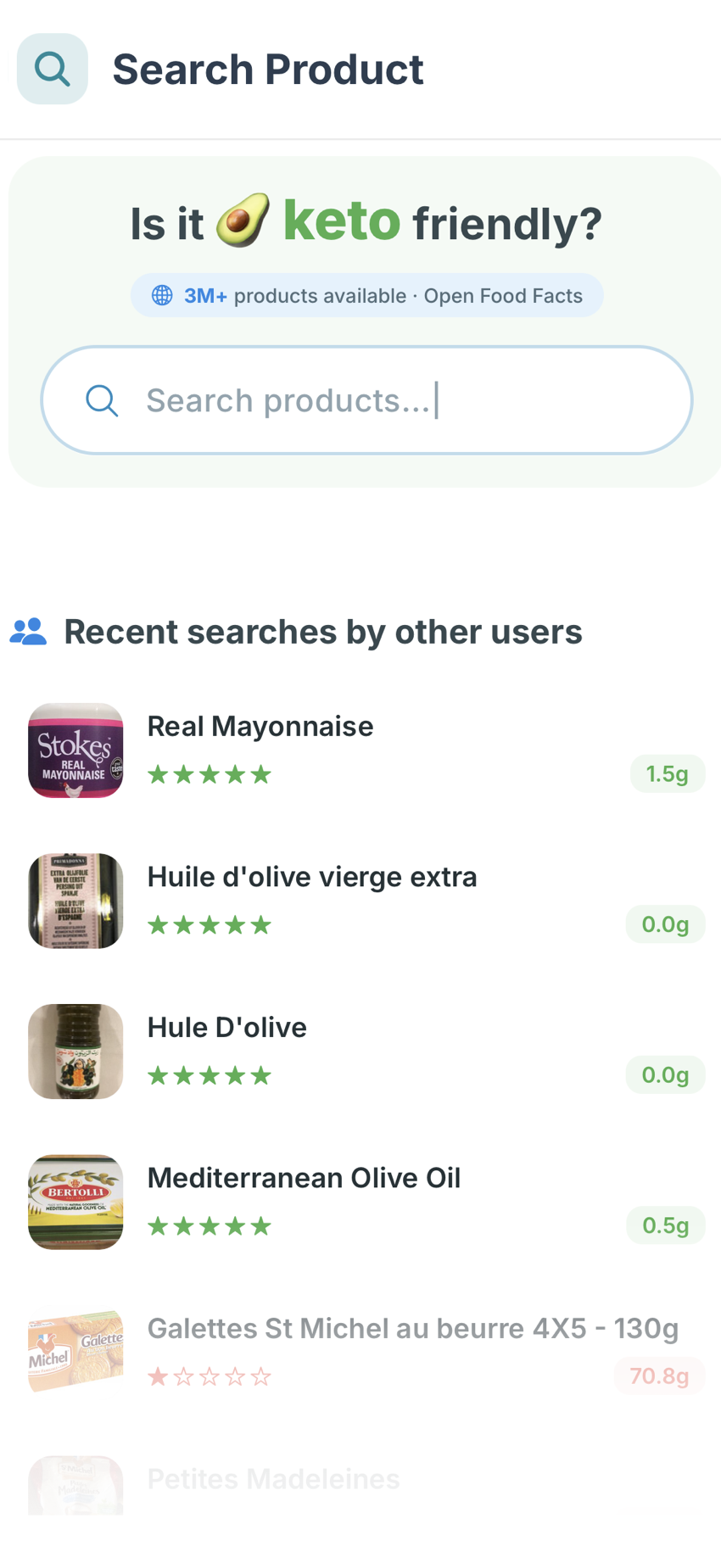 Keto Scanner - Filters